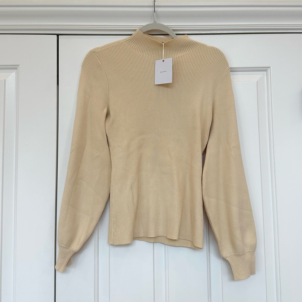 L’Academie Cream Sweater with Balloon Sleeves